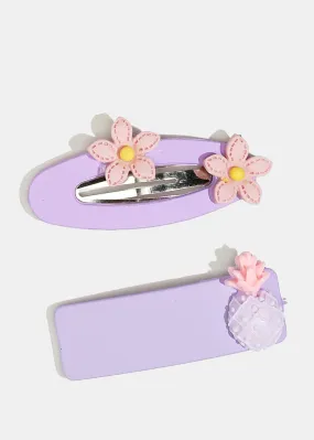 2-Piece Flower & Fruit Hairpins