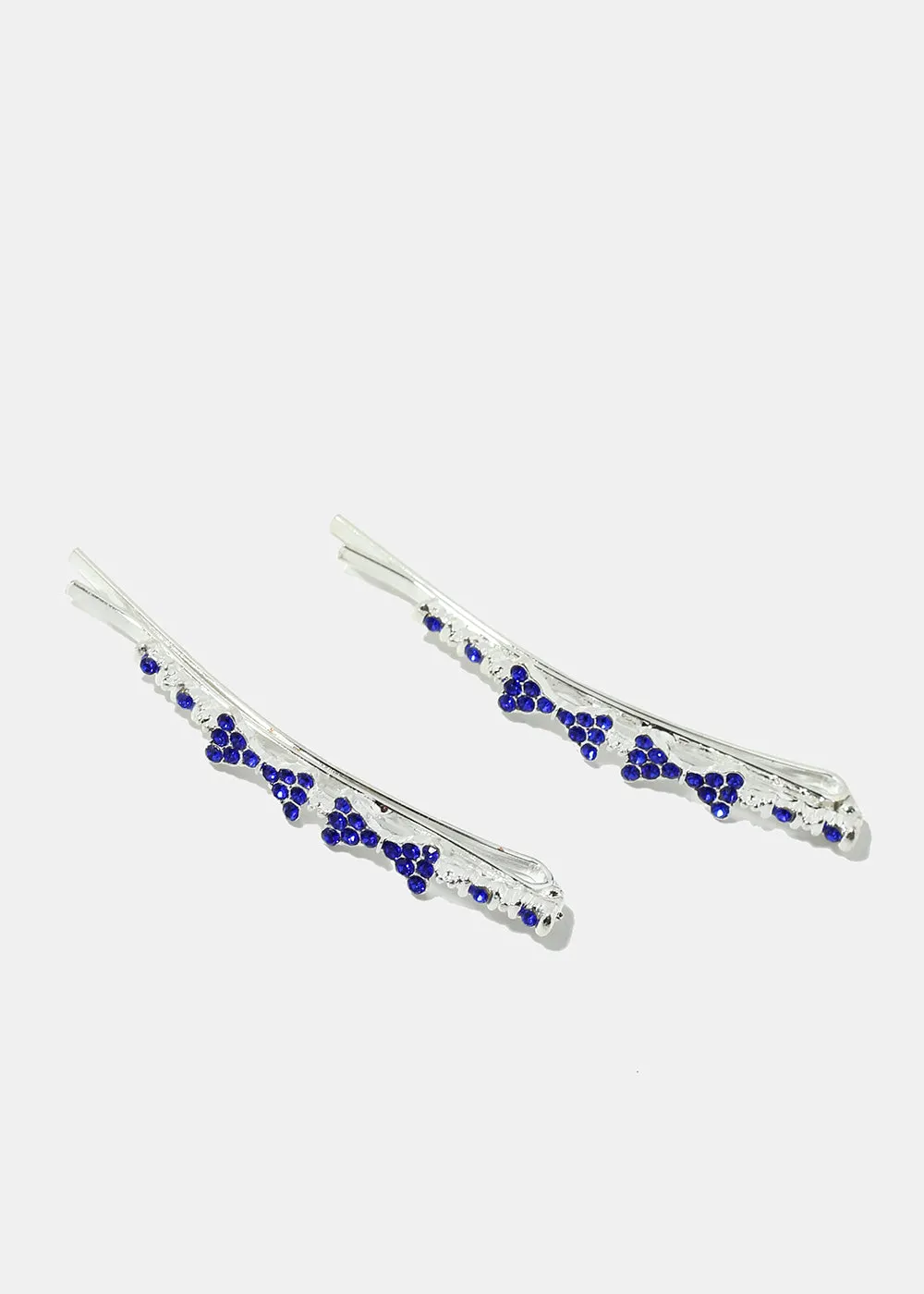 2-Piece Rhinestone-Studded Bow Hairpins