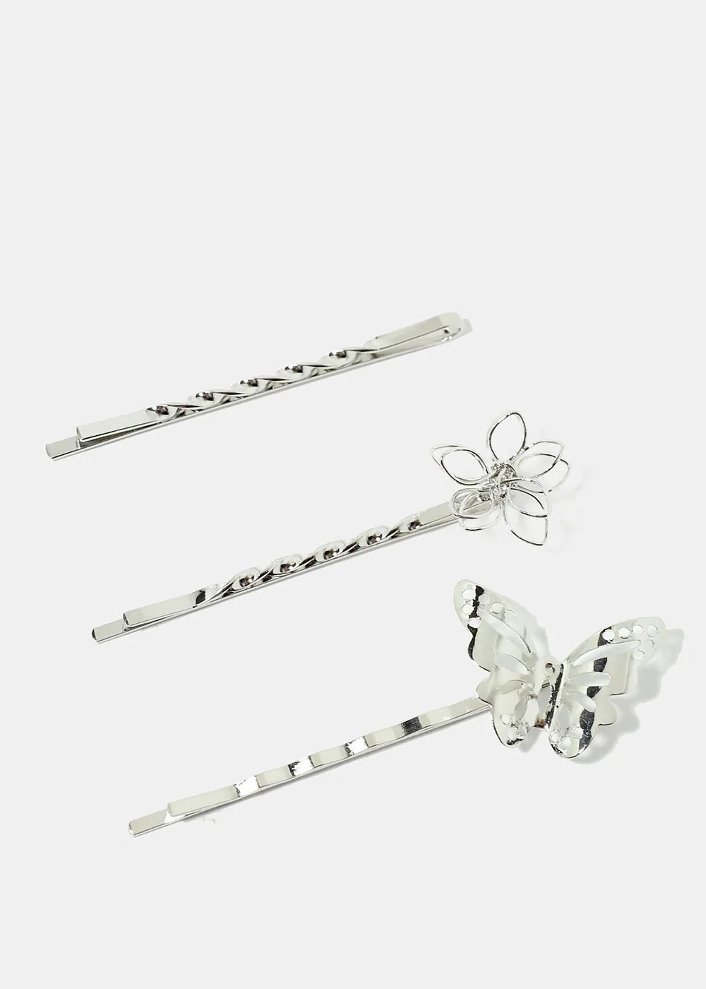 3-Piece Flower & Butterfly Hairpins