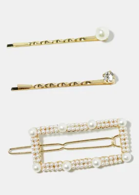 3-Piece Rectangle Hair Pins