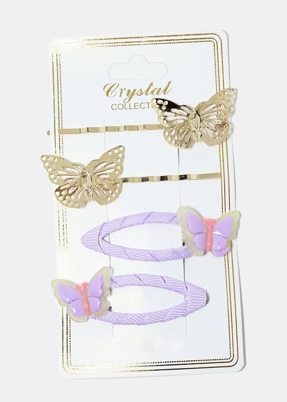 4-Piece Butterfly Snap Clips & Hairpins