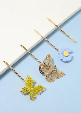 4-Piece Flower & Butterfly Hairpins