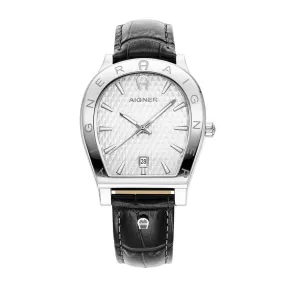 Aigner Chieti Gents Silver Dial Stainless Steel Case Black Leather Starp Watch