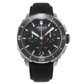 ALPINA SEASTRONG DIVER 300 BLACK DIAL SILICONE STRAP AL-372LBG4V6 MEN'S WATCH