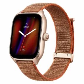 Amazfit GTS 4 Smart Watch (43mm - GPS) Aluminum Case With Autumn Brown Nylon Strap