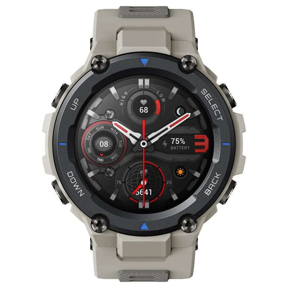 Amazfit T-Rex Pro Smart Watch - 48mm, GPS, Polycarbonate Case, Desert Gray Silicone Rubber Strap