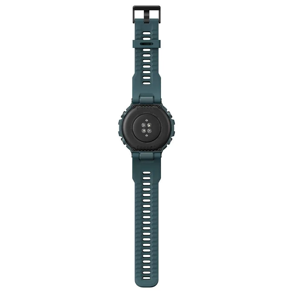 Amazfit T-Rex Pro Smart Watch (48mm - GPS) Polycarbonate Case With Steel Blue Silicone Rubber Strap