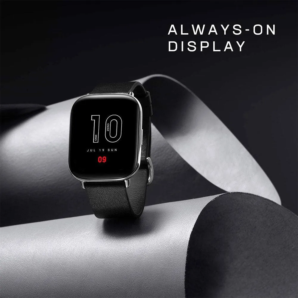 Amazfit Zepp E Square Smart Watch (43mm) Metal Case With Polar Night Black Fluoroelastomer Strap