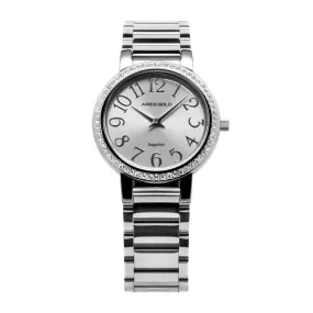 ARIES GOLD ENCHANT STARLET SILVER STAINLESS STEEL L 126B S-NUM WOMEN'S WATCH