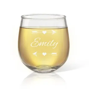 Arrow Stemless Wine Glass