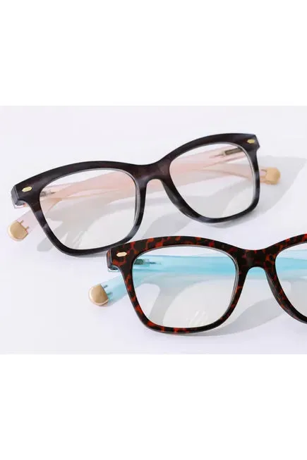 Blue Leopard Tortoise Blue Light Reading Glasses