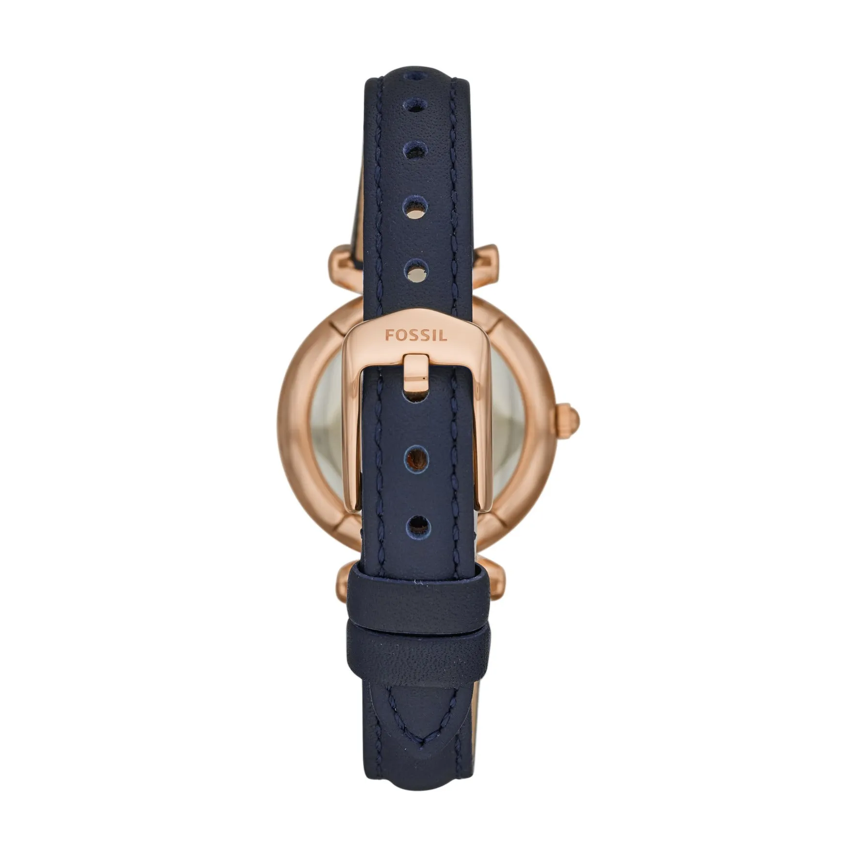 Carlie Mini Three-Hand Navy Leather Watch