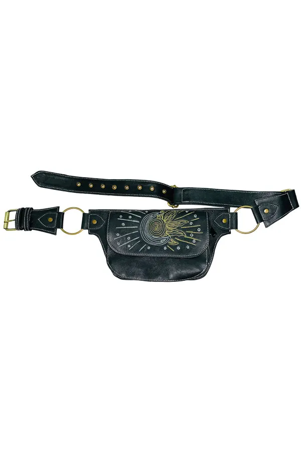 Celestial Embroidery Leather Hip Belt