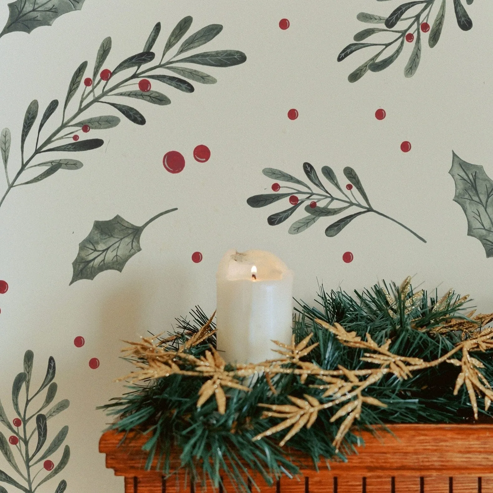 Christmas Holly Wall Decal Set