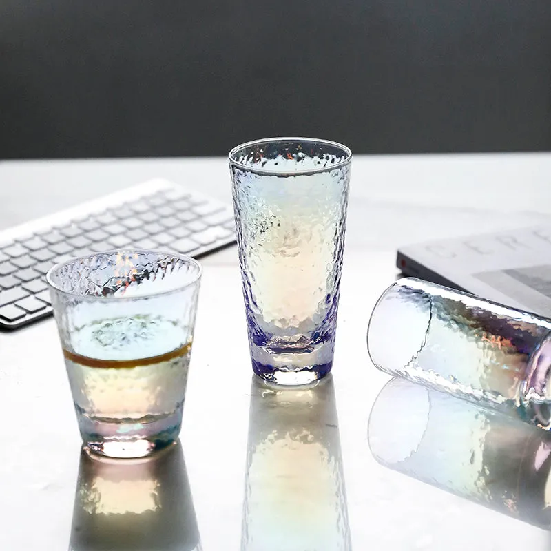 Dimpled Pearlescent Glass Tumbler - Set of 4