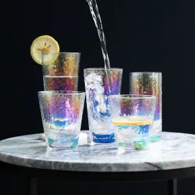 Dimpled Pearlescent Glass Tumbler - Set of 4