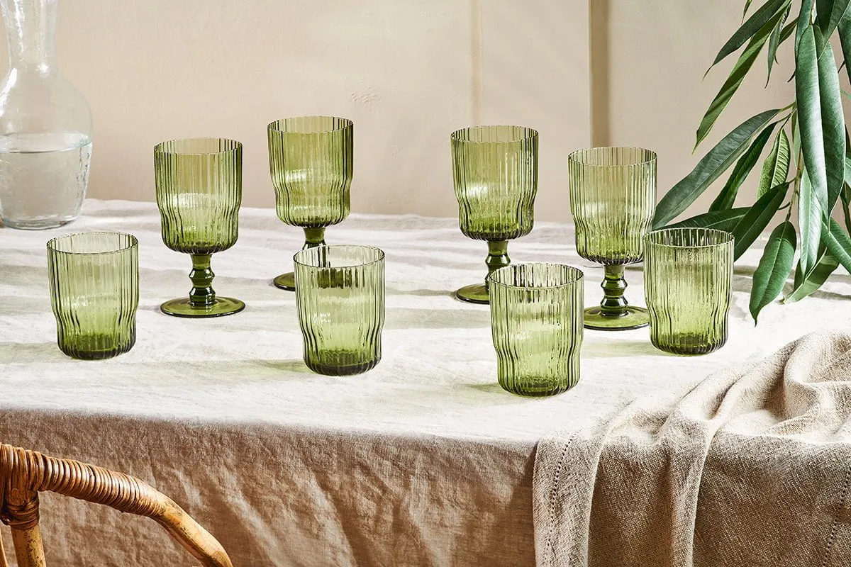 Fali Wine Glass - Olive - (Set of 4)