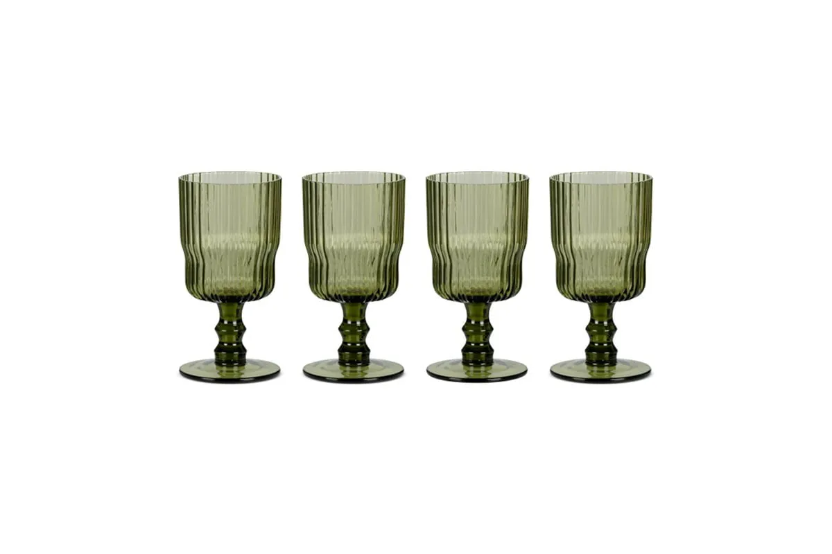 Fali Wine Glass - Olive - (Set of 4)