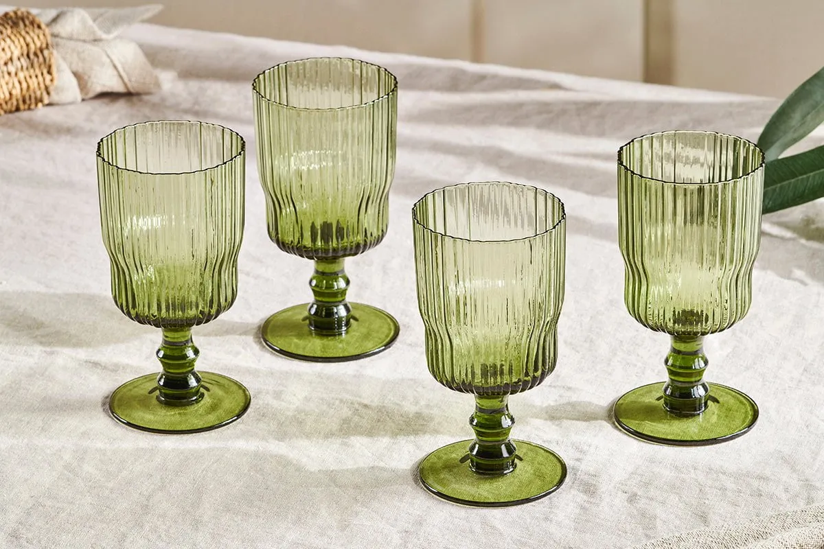 Fali Wine Glass - Olive - (Set of 4)