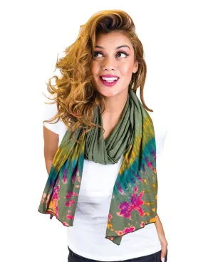 Green Tie Dye Scarf