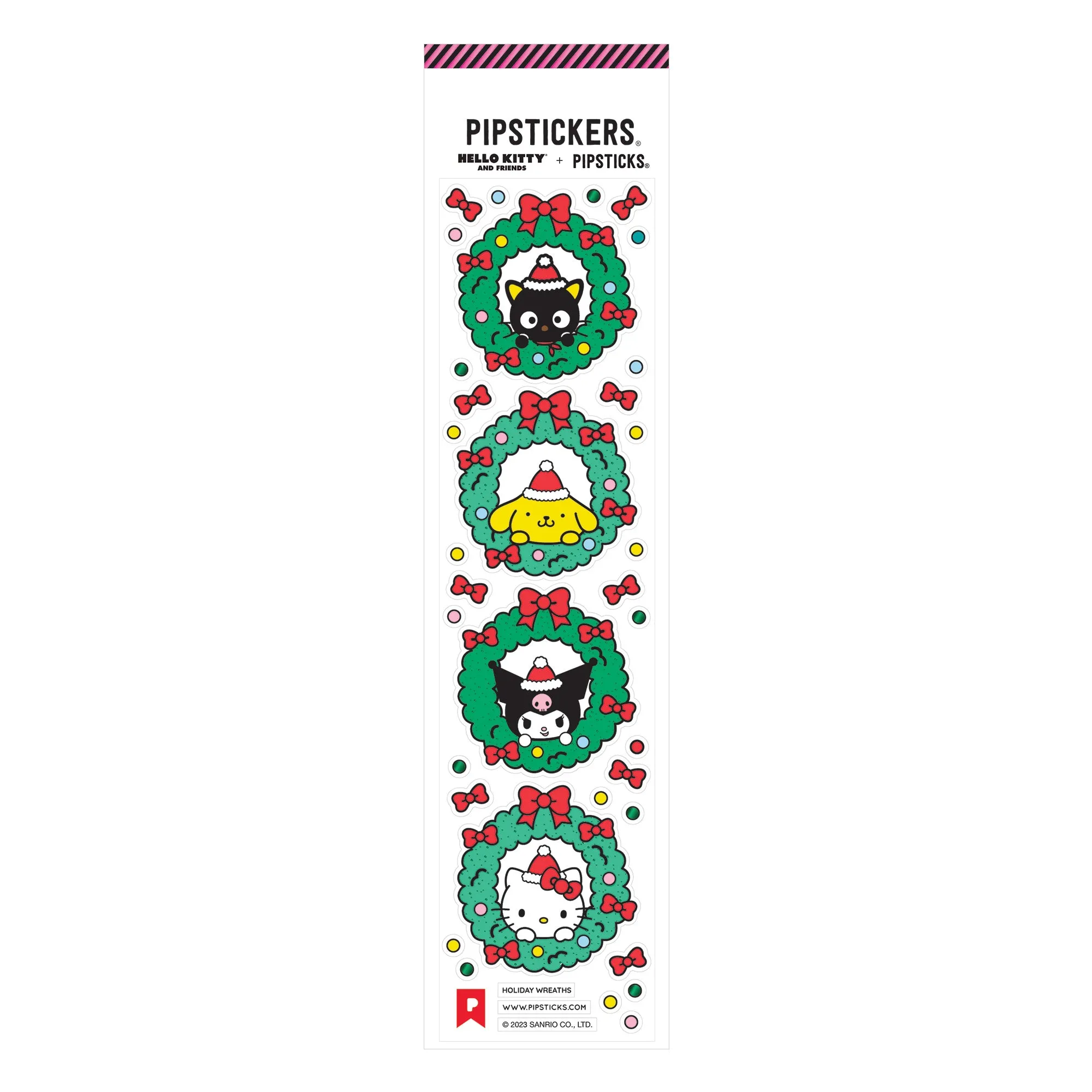 Hello Kitty And Friends x Pipsticks Holiday Wreaths Sticker Sheet