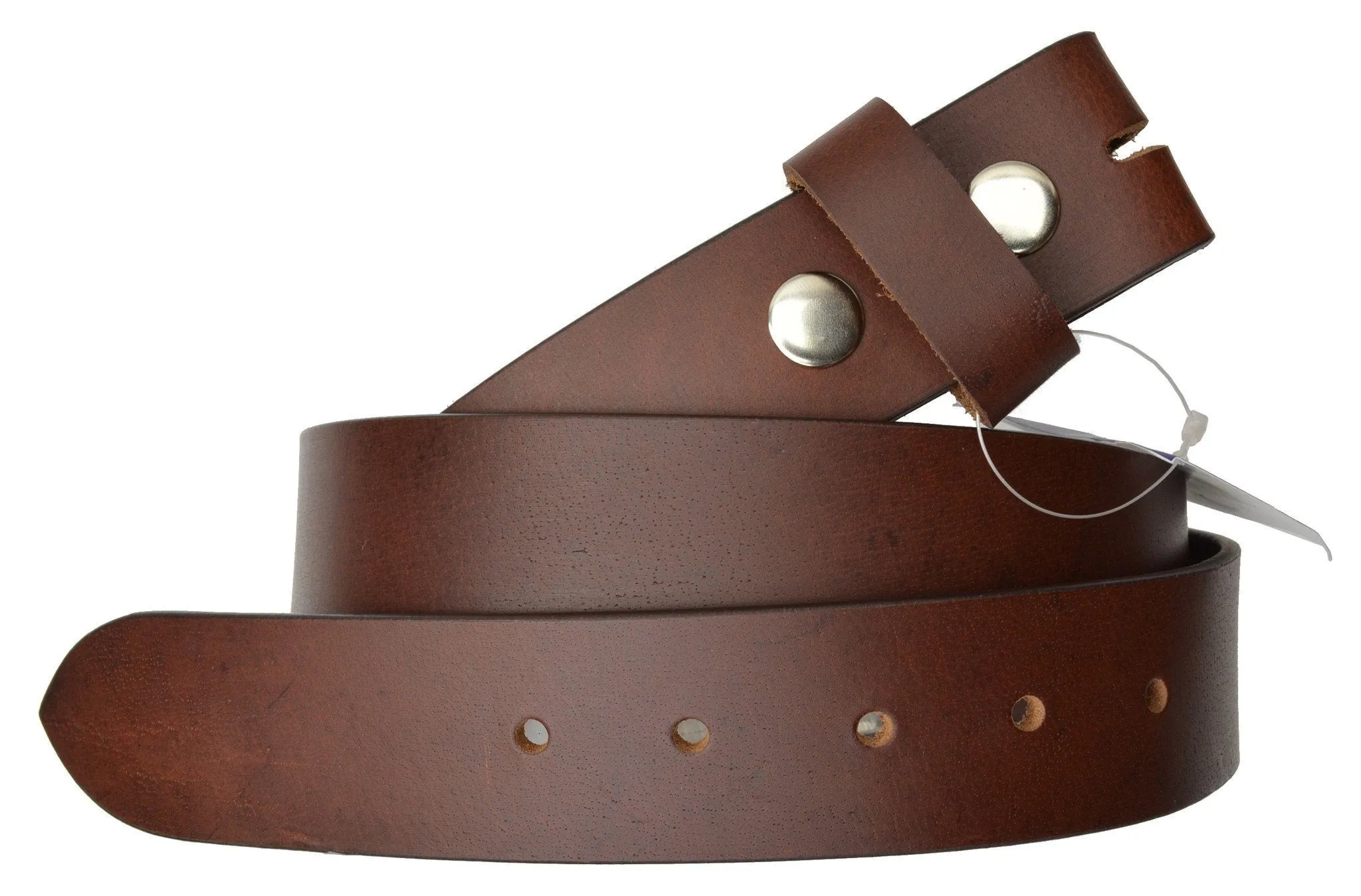 Leather Belt Removable Snap Buckle 1.5 inches wide