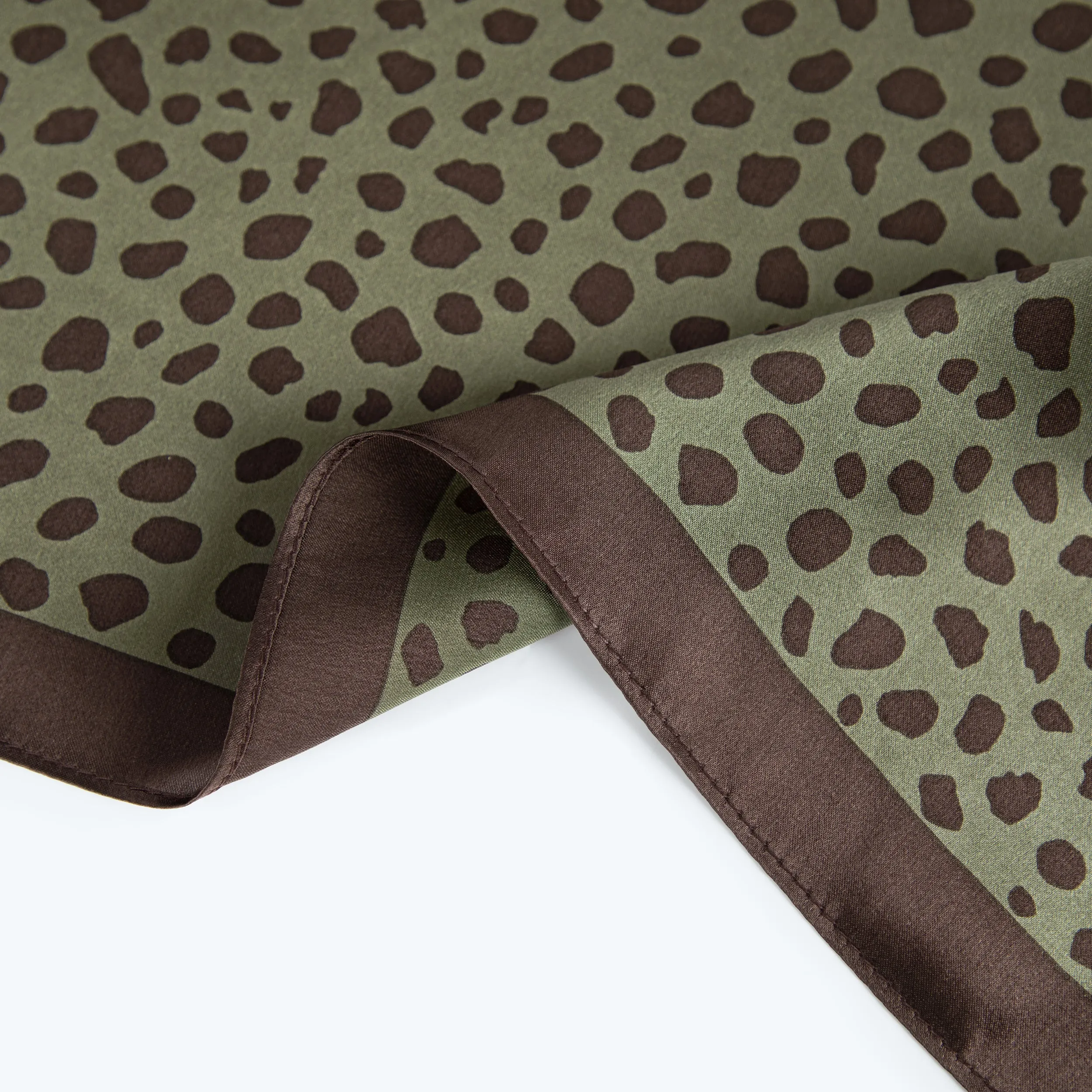 Leopard Print Silk Square Scarf