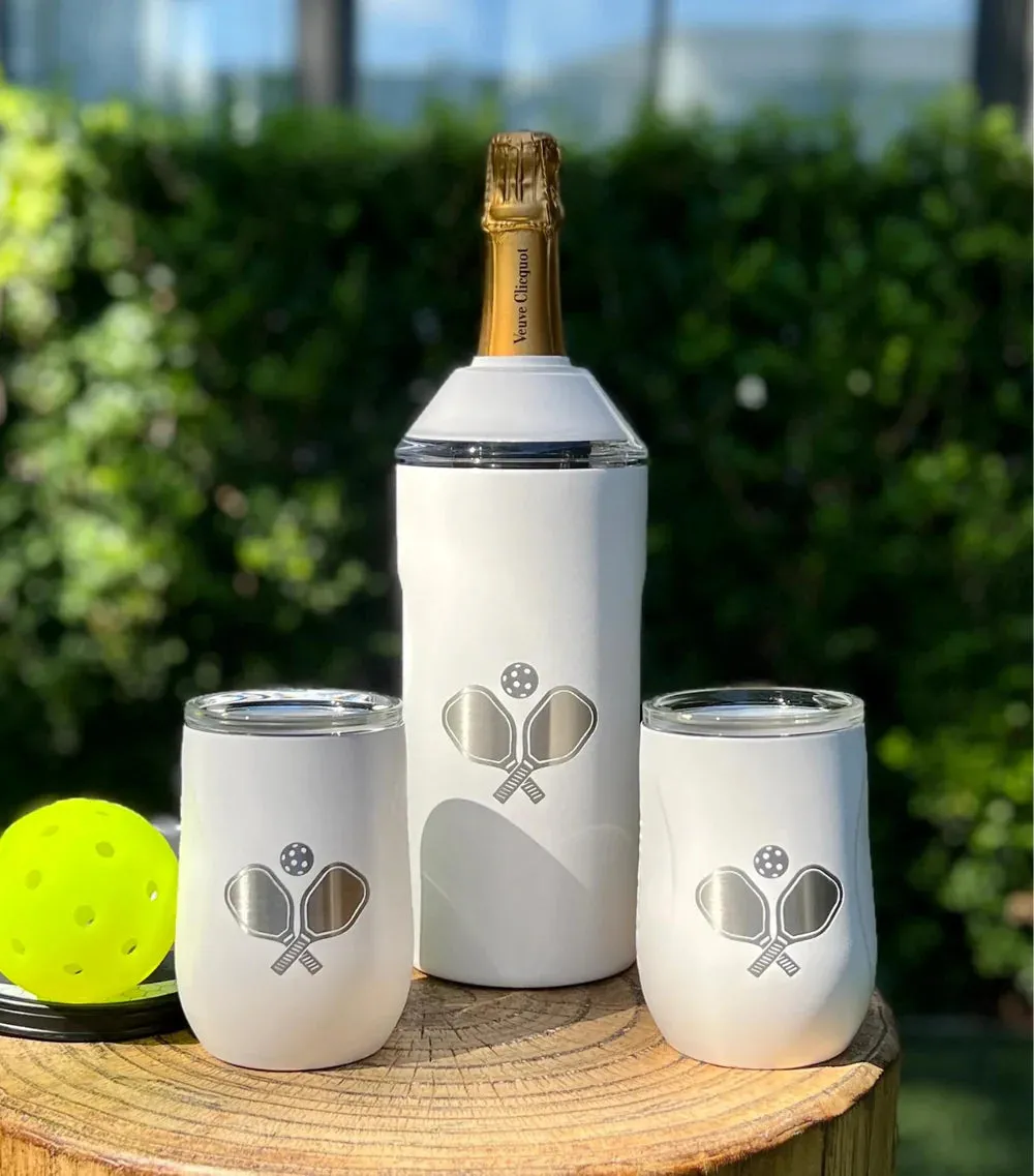 Limited Edition Pickleball Wine Set In White