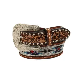 M&F Tooled Southwestern Beaded Belt