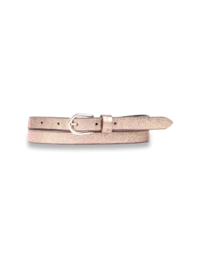 Metallic Leather Belt - Rose Gold