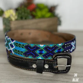 Mexican Embroidered Leather Belt