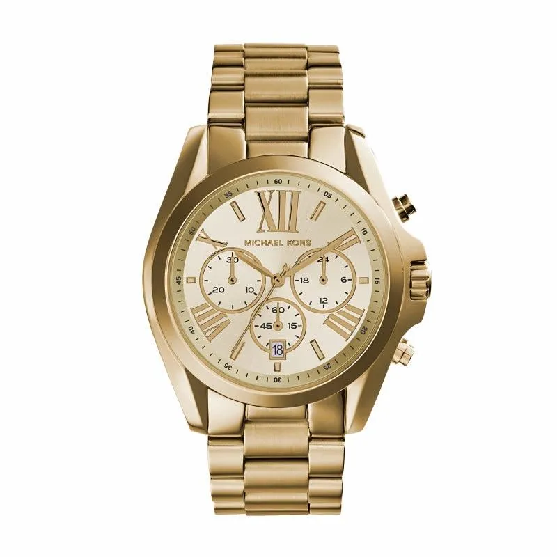 Michael Kors Womens Bradshaw Gold-Tone Stainless Steel Watch MK5605