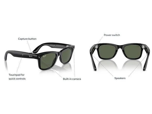 Ray-Ban Meta Smart Glasses - Stylish Wayfarer/Skyler Design with Advanced Features