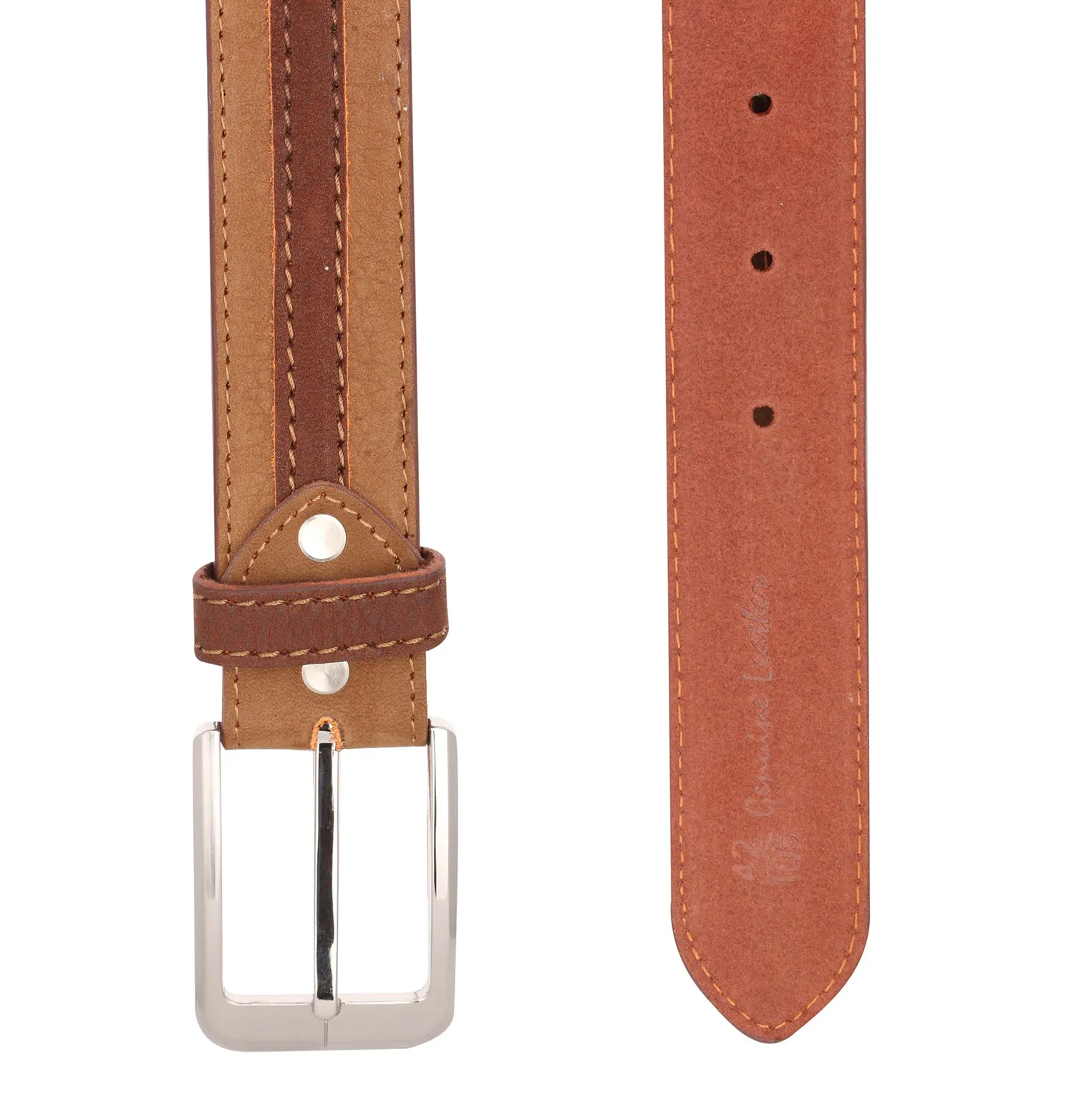 RL Nubuck middle rib formal leather mens belt