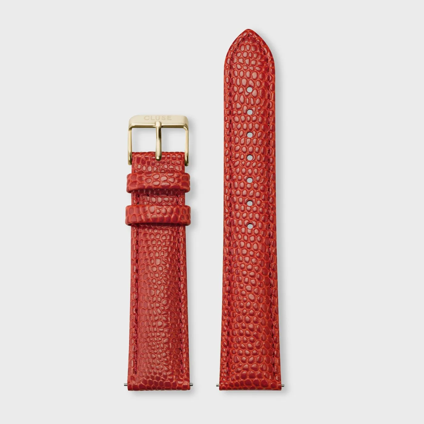 Strap 18 mm Leather Coral Lizard, Gold Colour