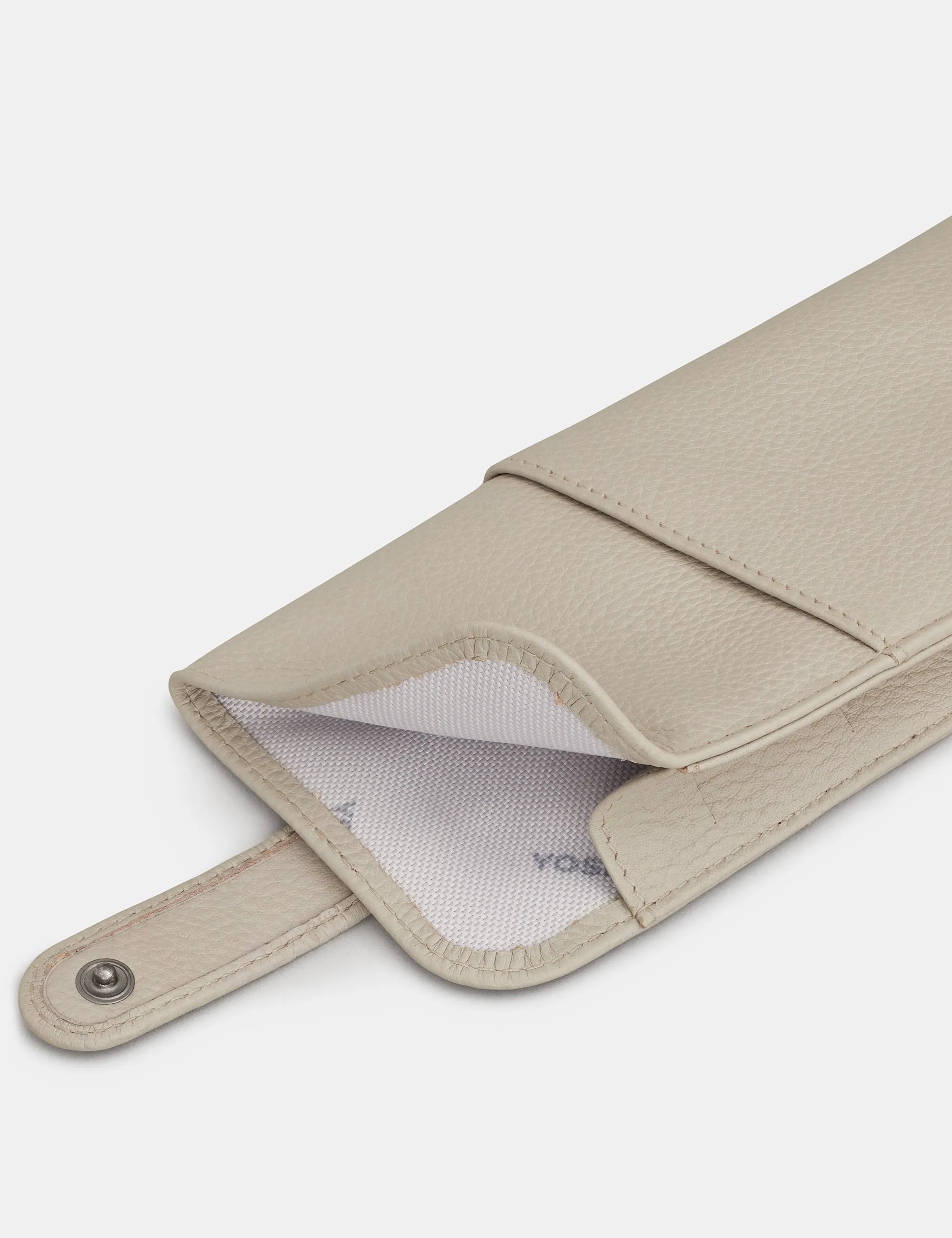 Warm Grey Leather Chilton Glasses Case